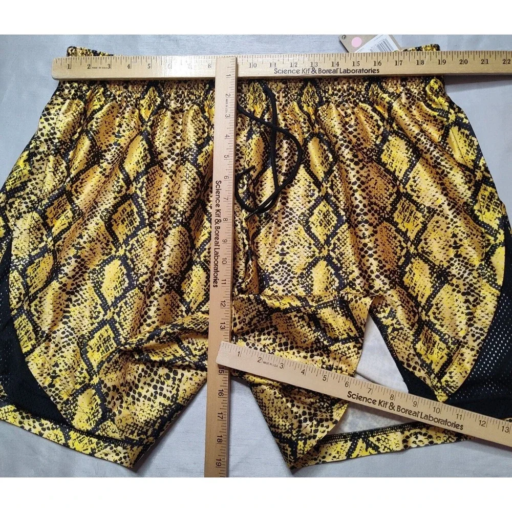 NIKE FLY Women 2XL Vivid Sulfur DRI-FIT Loose Snake Print Basketball Shorts NEW‎